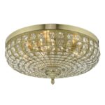 Asmara 5lt Flush Antique Brass Crystal