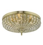 Asmara 5lt Flush Antique Brass Crystal