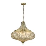 Asmara 6lt Pendant Antique Brass Crystal