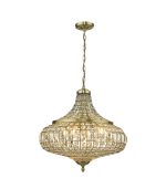 Asmara 6lt Pendant Antique Brass Crystal