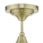 Caden Semi Flush Antique Brass Opal Glass IP44 - Image 2