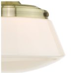 Caden Semi Flush Antique Brass Opal Glass IP44 - Image 3