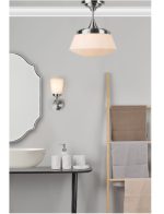 Caden 1lt Semi Flush Polished Chrome & Opal Glass IP44 - Image 2