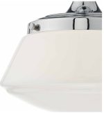 Caden 1lt Semi Flush Polished Chrome & Opal Glass IP44 - Image 3