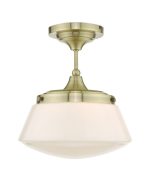 Caden Semi Flush Antique Brass Opal Glass IP44