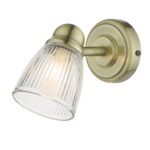 Cedric Single Spotlight Antique Brass Glass IP44