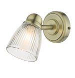 Cedric Single Spotlight Antique Brass Glass IP44