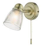 Cedric Single Spotlight Antique Brass Glass IP44 - Image 2