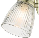 Cedric Single Spotlight Antique Brass Glass IP44 - Image 3