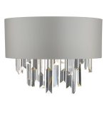Halle Wall Light Grey & Crystal Cw Shade