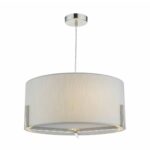 Santino Pendant Satin Chrome CW Grey Cotton Shade
