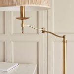Stanford Antique Brass Swing Arm Floor & Beige Shade - Image 5