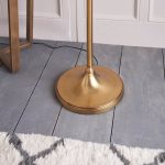 Stanford Antique Brass Swing Arm Floor & Beige Shade - Image 6