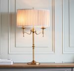 Stanford Antique Brass Table & Beige Shade - Image 2