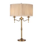 Stanford Antique Brass Table & Beige Shade