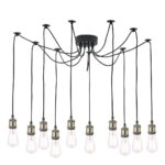 Waco 10lt Pendant Antique Brass Matt Black
