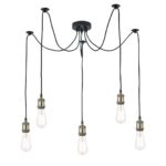 Waco 5lt Pendant Antique Brass Matt Black