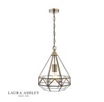 Laura Ashley Zaria Pendant Antique Brass Glass