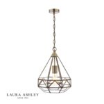 Laura Ashley Zaria Pendant Antique Brass Glass