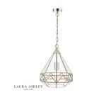 Laura Ashley Zaria Pendant Polished Silver Glass