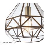 Laura Ashley Zaria Pendant Antique Brass Glass - Image 3