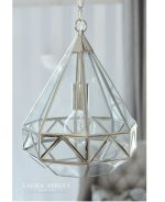 Laura Ashley Zaria Pendant Polished Silver Glass - Image 2