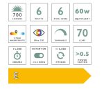 LED Medium Globe Light Bulb ES/E27 6W 700LM - Image 2