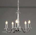 Laura Ashley Blake 5lt Chandelier Cut Glass & Polished Chrome - Image 4