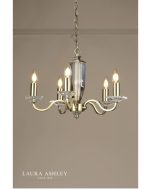 Laura Ashley Carson 5lt Chandelier Cut Glass & Antique Brass - Image 4