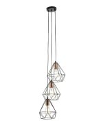 Deyon 3lt Cluster Pendant Black & Copper