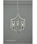 Laura Ashley Joseph 3lt Chandelier Polished Chrome Glass - Image 4