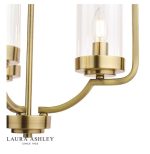 Laura Ashley Joseph 3lt Chandelier Antique Brass Glass - Image 3