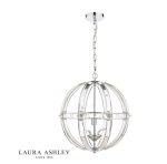 Laura Ashley Aidan Glass & Polished Chrome 3lt Globe Chandelier