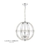 Laura Ashley Aidan Glass & Polished Chrome 3lt Globe Chandelier