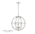 Laura Ashley Aidan 5lt Pendant Glass & Polished Chrome