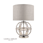 Laura Ashley Aidan Glass & Polished Chrome Globe Table Lamp with Shade