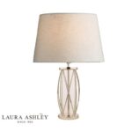 Laura Ashley Beckworth Small Table Lamp Polished Nickel Glass (Base Only)