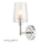 Laura Ashley Blake Bathroom Wall Light Crystal Polished Chrome IP44