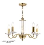 Laura Ashley Carson 5lt Chandelier Cut Glass & Antique Brass