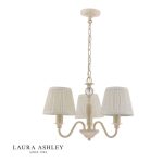 Laura Ashley Ellis 3lt Pendant Ivory With Shades