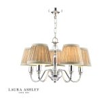 Laura Ashley Ellis 5lt Pendant Polished Chrome With Shades - Image 3