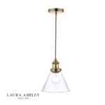 Laura Ashley Isaac Pendant Antique Brass Glass