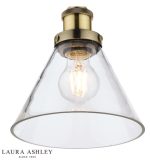 Laura Ashley Isaac Pendant Antique Brass Glass - Image 3