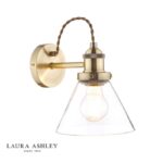 Laura Ashley Isaac Wall Light Antique Brass Glass