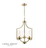 Laura Ashley Joseph 3lt Chandelier Antique Brass Glass