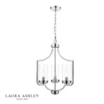 Laura Ashley Joseph 3lt Chandelier Polished Chrome Glass