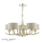Laura Ashley Mulroy 5lt Antler Chandelier Champagne With Shades