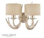 Laura Ashley Mulroy Antler 2lt Wall Light Champagne With Shades