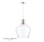 Laura Ashley Rye Pendant Polished Nickel Clear Glass
