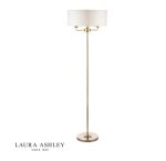 Laura Ashley Sorrento 3lt Floor Lamp Antique Brass With Ivory Shade
